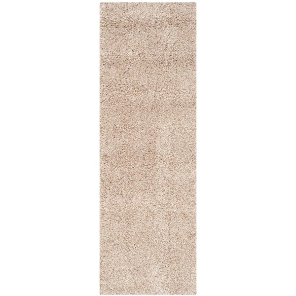 Safavieh Shag Power Loomed Runner RugBeige 2 ft.3 in. x 17 ft. SG151-1313-217